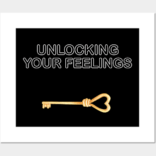 Unlocking your feelings, GOLDEN KEY for Valentines Day Posters and Art